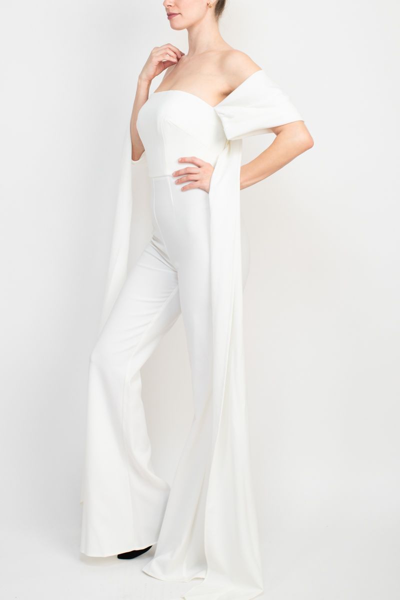Jovani off the shoulder scuba crepe prom jumpsuit