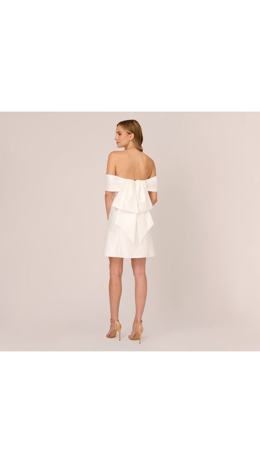 Adrianna Papell Off Shoulder Mikado Bow Back Mini Dress 105214 Wholesale