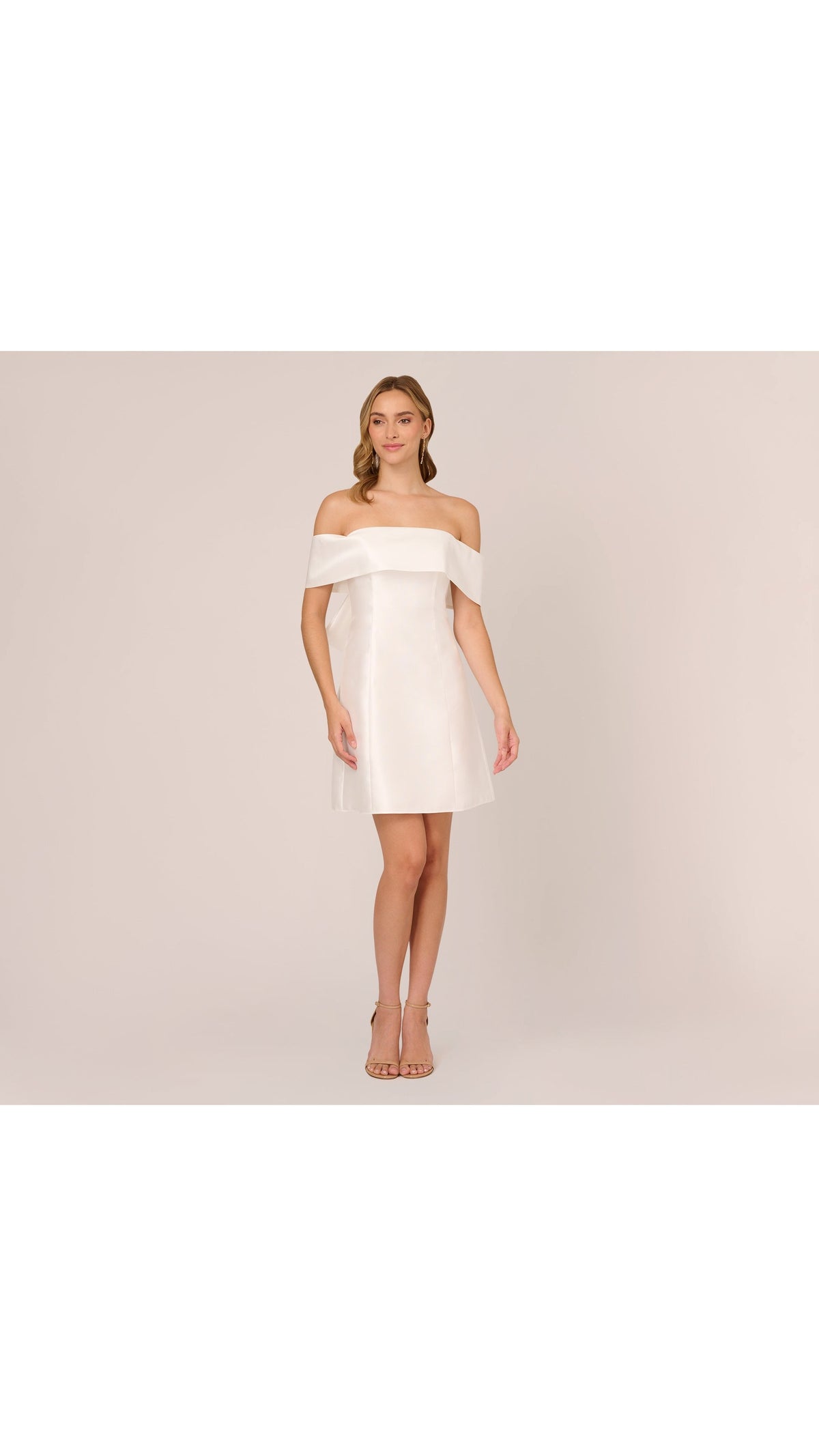 Adrianna Papell Off Shoulder Mikado Bow Back Mini Dress 105214 Wholesale