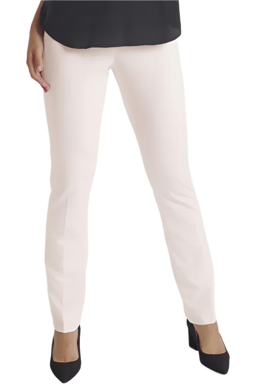 Peace of Cloth Mid Waist No Waistband Hook & Eye Zipper Closure Solid Straight Twill Pant - LACE - front