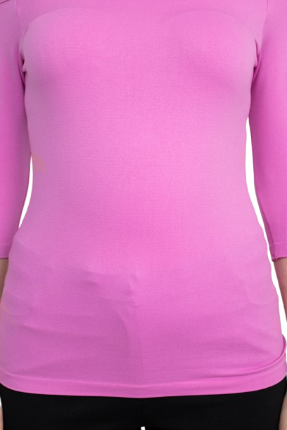 Alberto Makali Off-Shoulder 3/4 Sleeve Solid Spandex Top - EGGPLANT - Fabric
