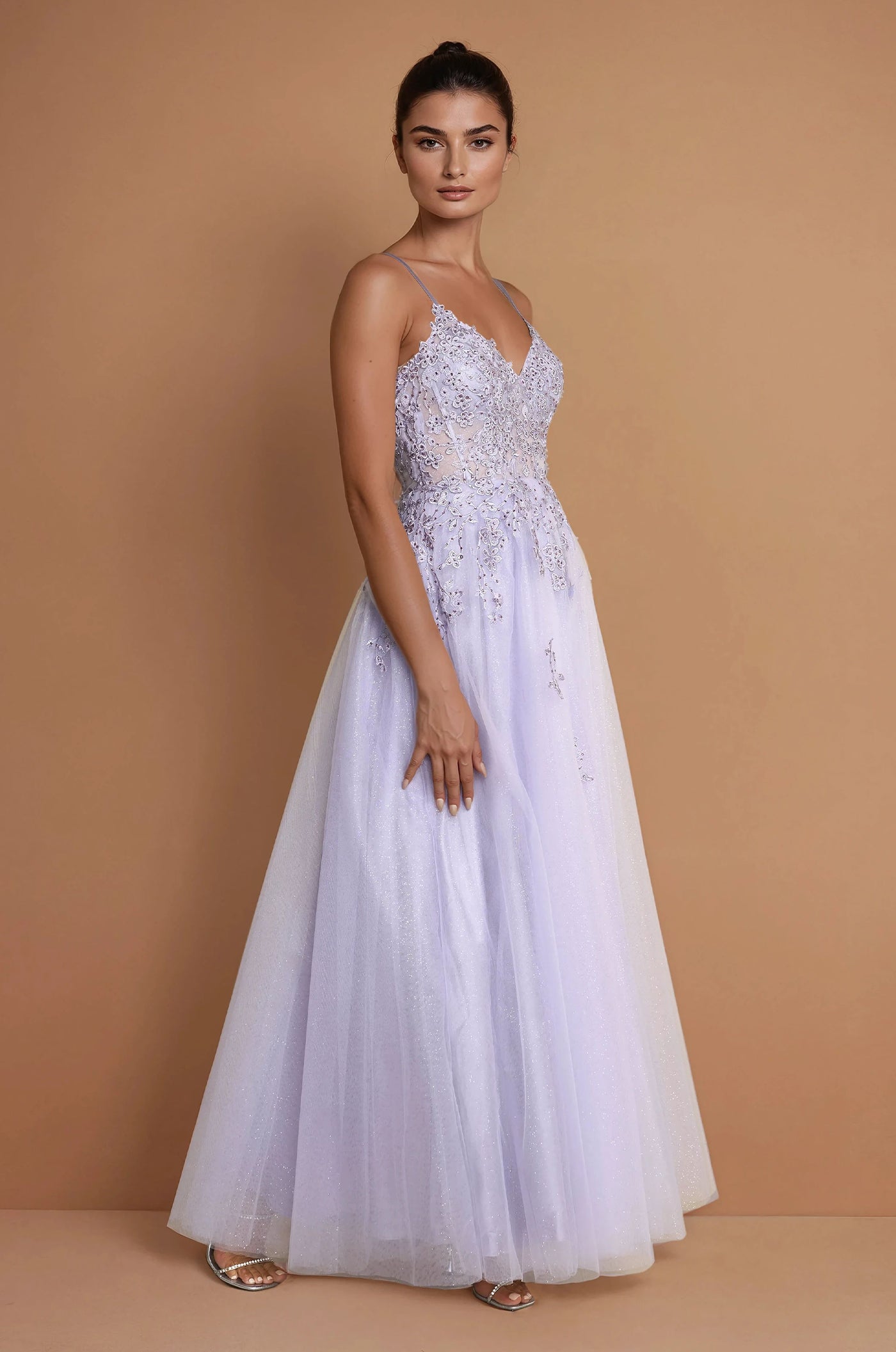 Prom Dresses Long Lace Formal Prom Ball Gown Periwinkle