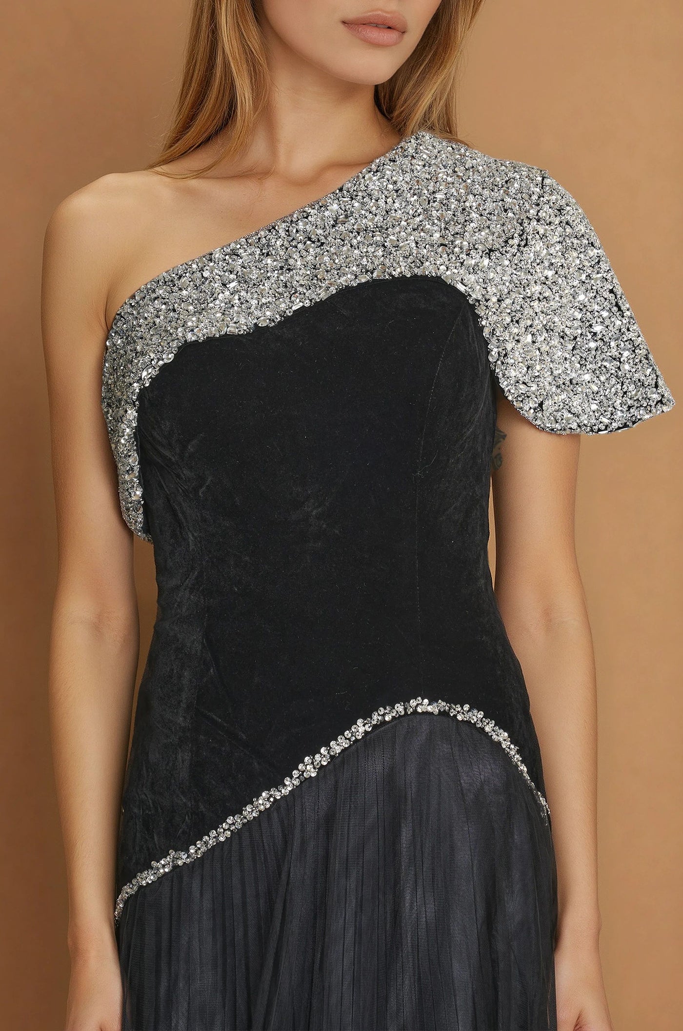 Formal Dresses Long One Shoulder Black Couture Dress Black