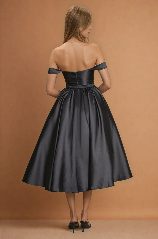 Cocktail Dresses Midi Black Tie Formal Cocktail Dress Black