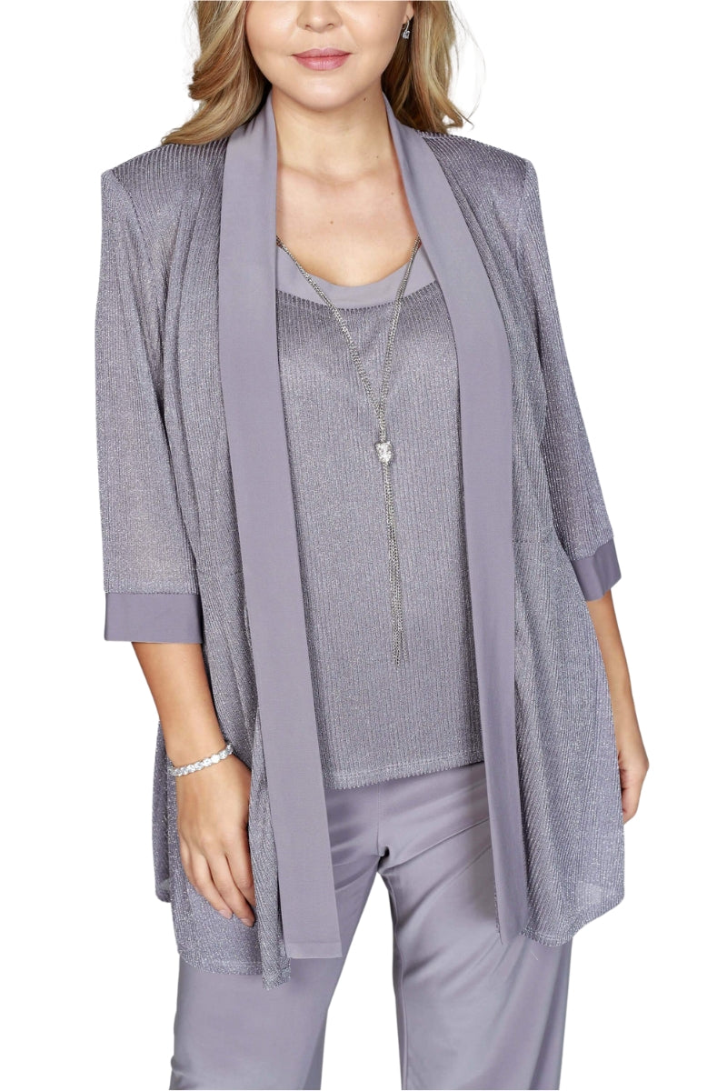 R&M Richards Mother of the Bride Pantsuit - Wholesale - SILVER - Front VIEW