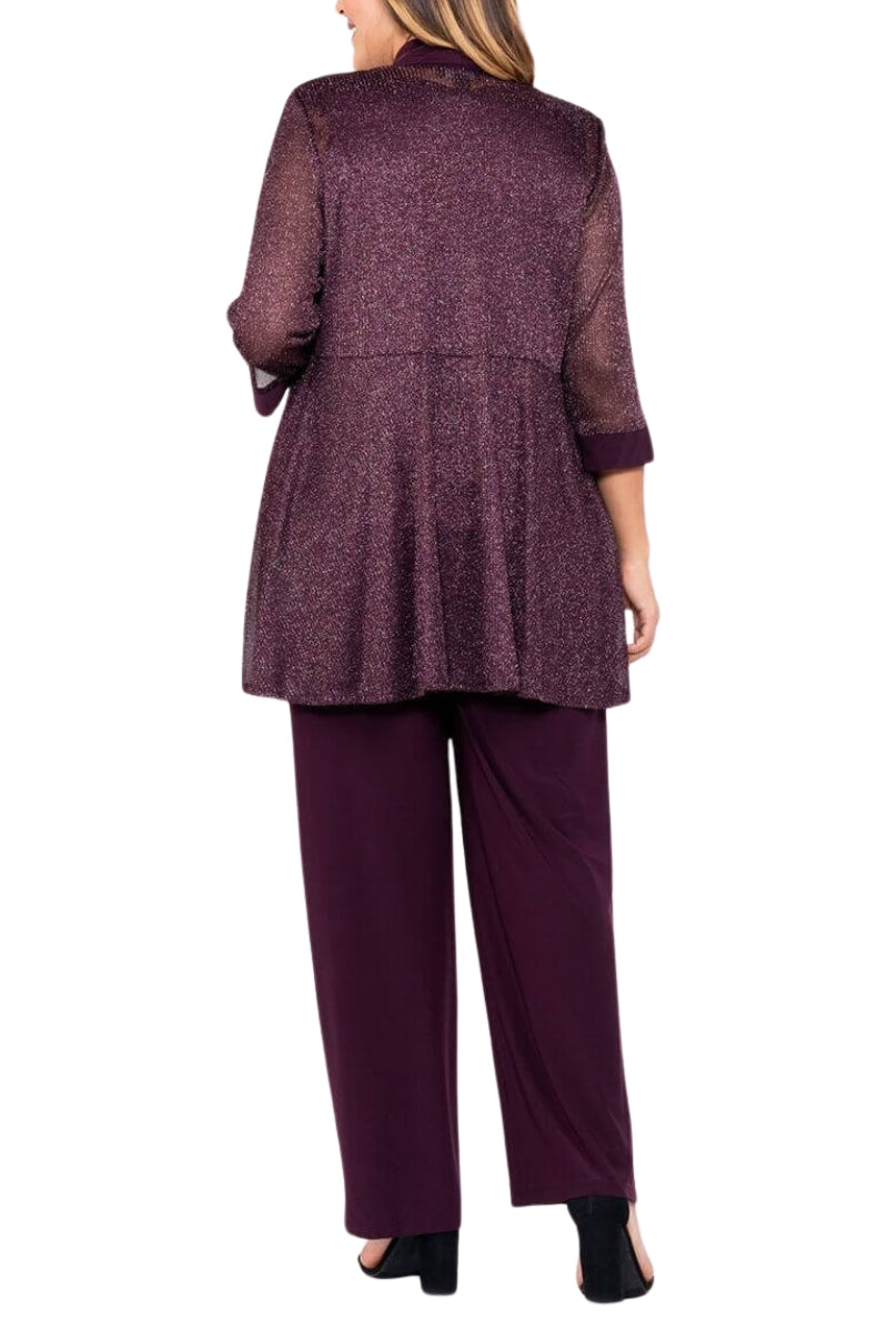 R&M Richards Mother of the Bride Pantsuit - Wholesale - EGGPLANT - Back