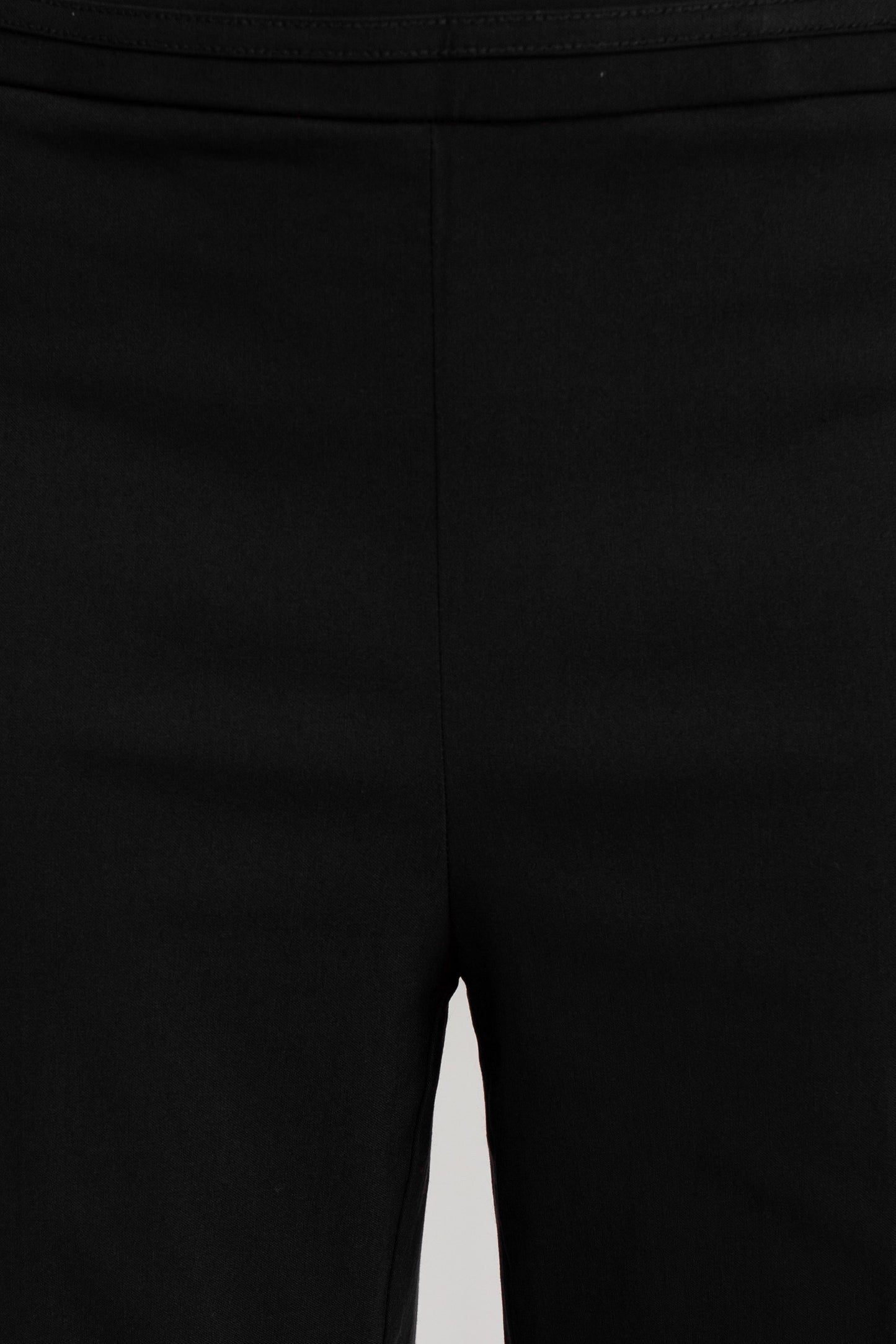 Counterparts Banded Waist Pull On Straight Cut Solid Hardware Detail Stretch Rayon Pants - BLACK - DETAILED VIEW