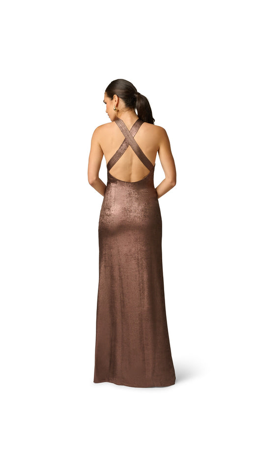 Adrianna Papell Foiled Chiffon Long Dress 213610 Wholesale