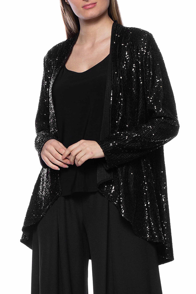 Marina sequin tank & jacket - BLACK - FRONT