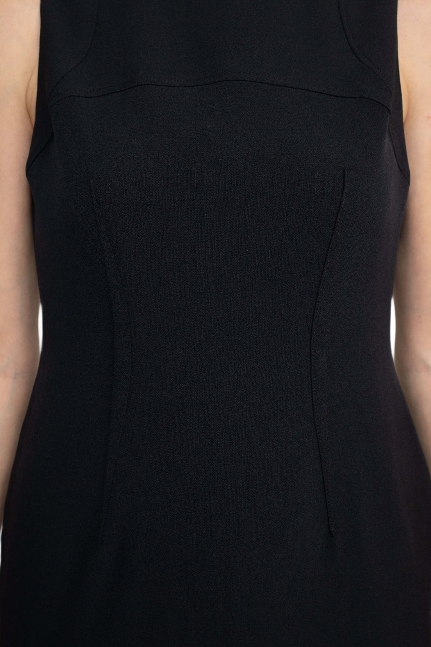 Le Suit Boat Neck Sleeveless Zipper Back Crepe Dress with Crew Neck Long Sleeve Large Windowpane Pattern Jacket (Two Piece Set) - DIJON COMBO - Fabric