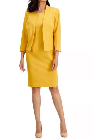 Le Suit Crepe Jacket Dress Suit with Long Sleeves