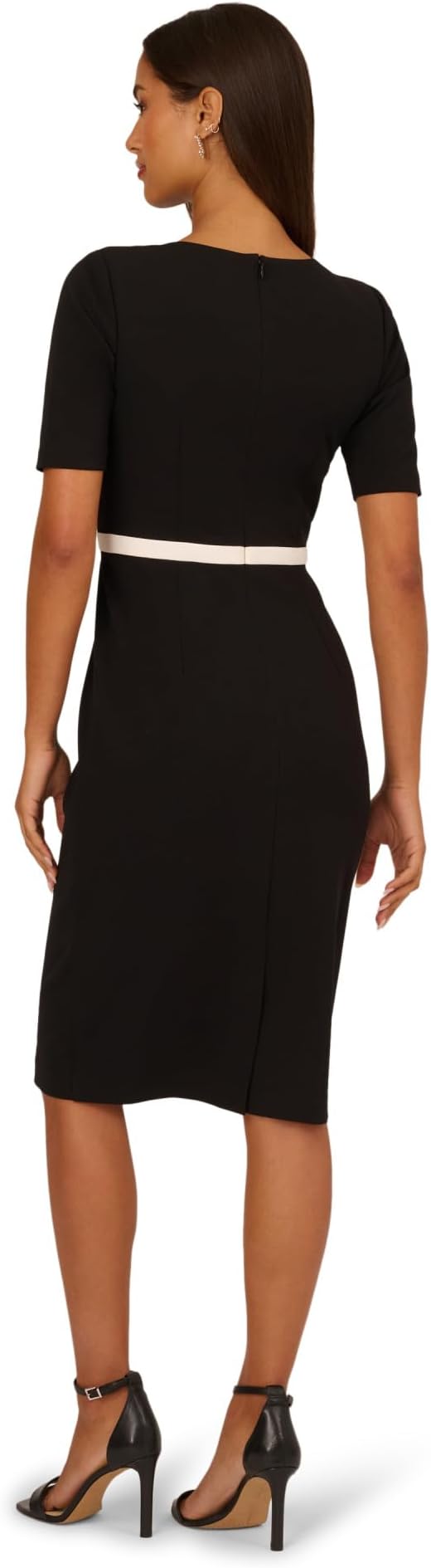 Crew/High-Neck Knee-Length Jersey Occasion Sheath/Column Adrianna Papell AP1D106428