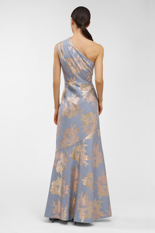 One-Shoulder Metallic Jacquard Gown Kay Unger 55113730