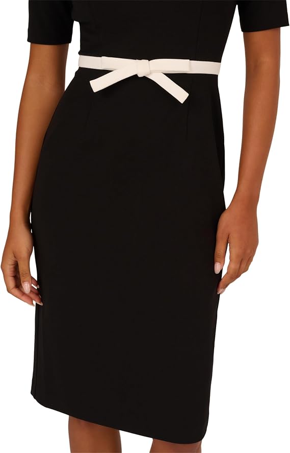 Crew/High-Neck Knee-Length Jersey Occasion Sheath/Column Adrianna Papell AP1D106428