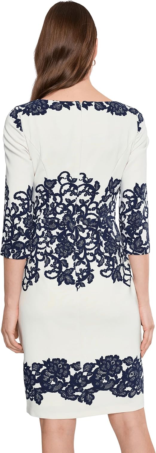 Bateau Knee-Length Lace Formal Sheath Adrianna Papell AP1D105223