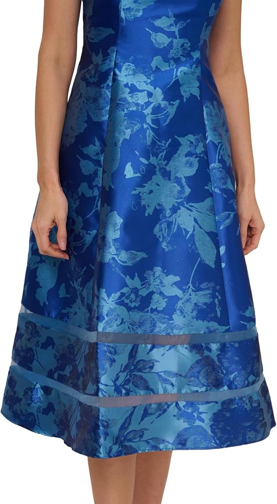 Boat-Neck Metallic Fit & Flare Midi Dress Adrianna Papell AP1E211980