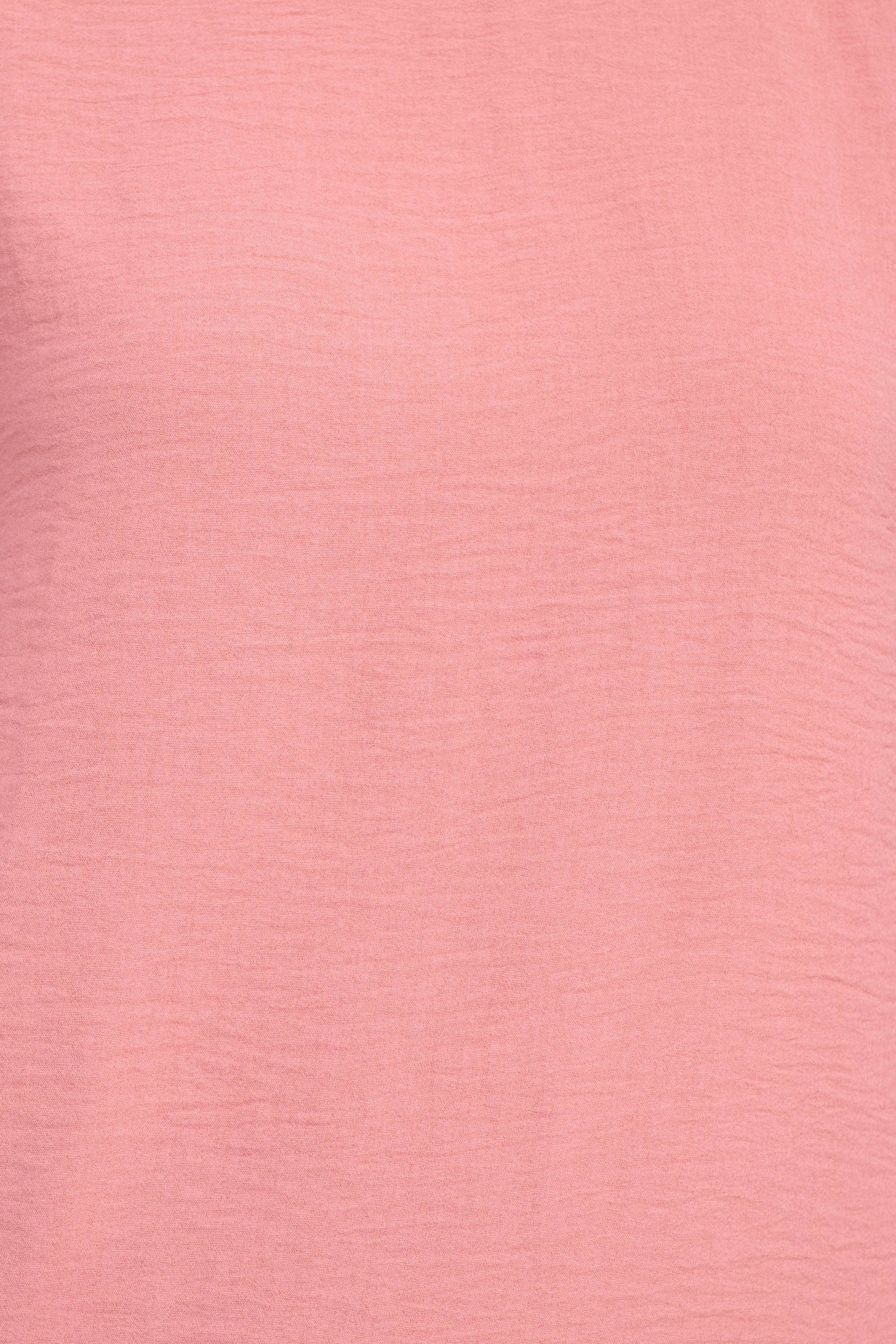 Counterparts Round Neck Bishop Long Sleeves Smocked Cuffs Crepe Top - SALMON - FABRIC