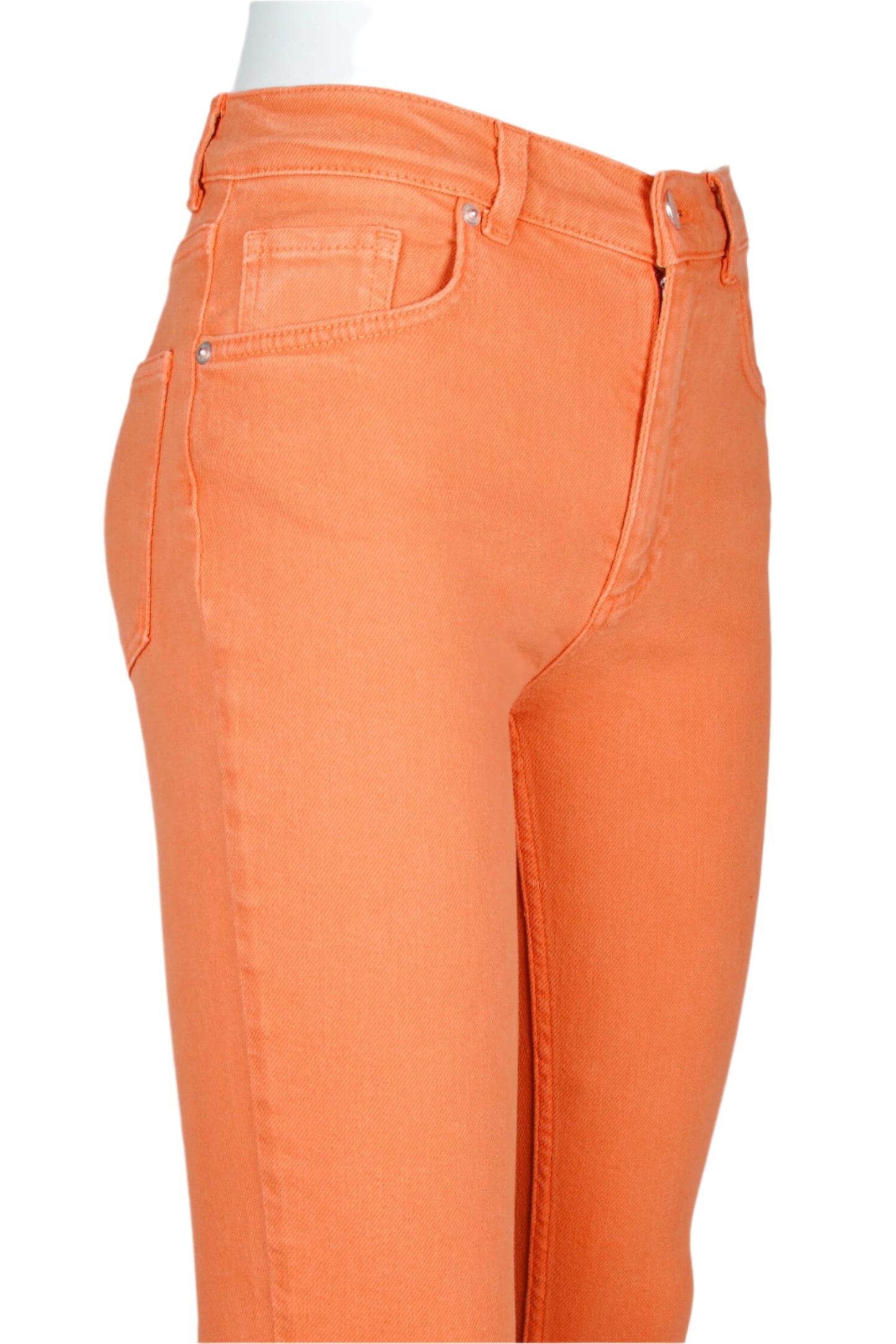 French Connection Antique Dye Stretch Pockets Ankle Grazer Skinny Denim Pants - CORAL - SIDE