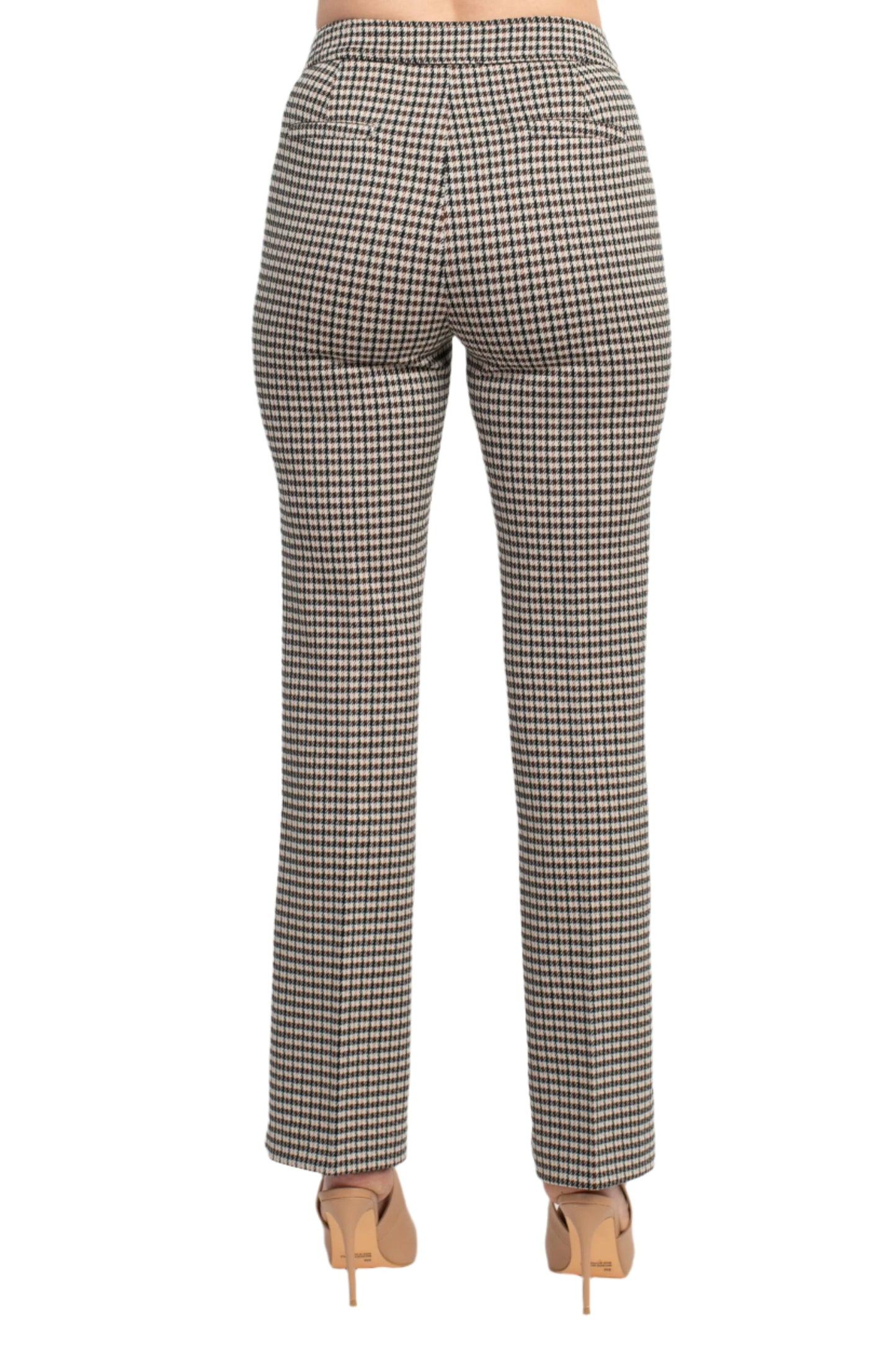 Truth Pull On Tummy Control Ankle Length Pants - BLACK TAN BROWN - Back