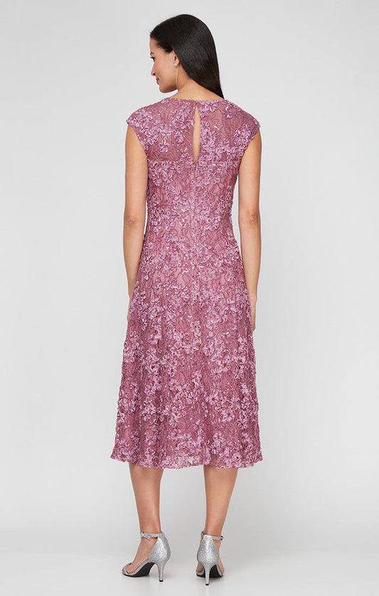 Wholesale Midi Lace Soutache Dress with Sweetheart Neckline Alex Evenings 81122725