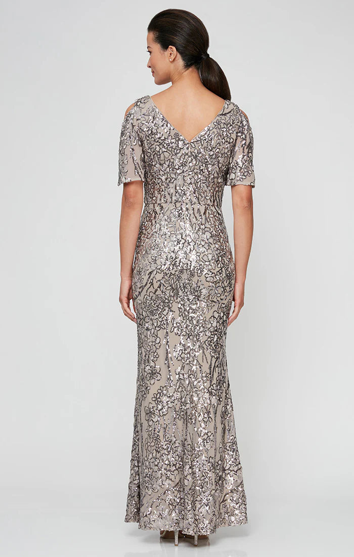 Cold Shoulder Sequin Gown Alex Evenings 8296611