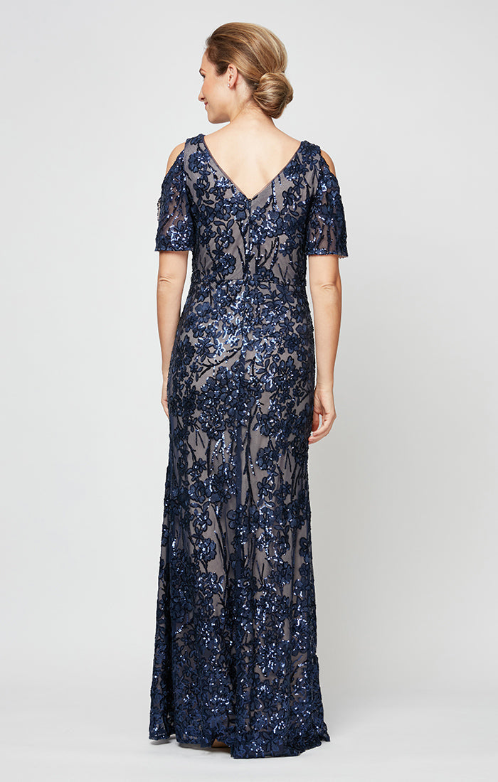 Cold Shoulder Sequin Gown Alex Evenings 8296611