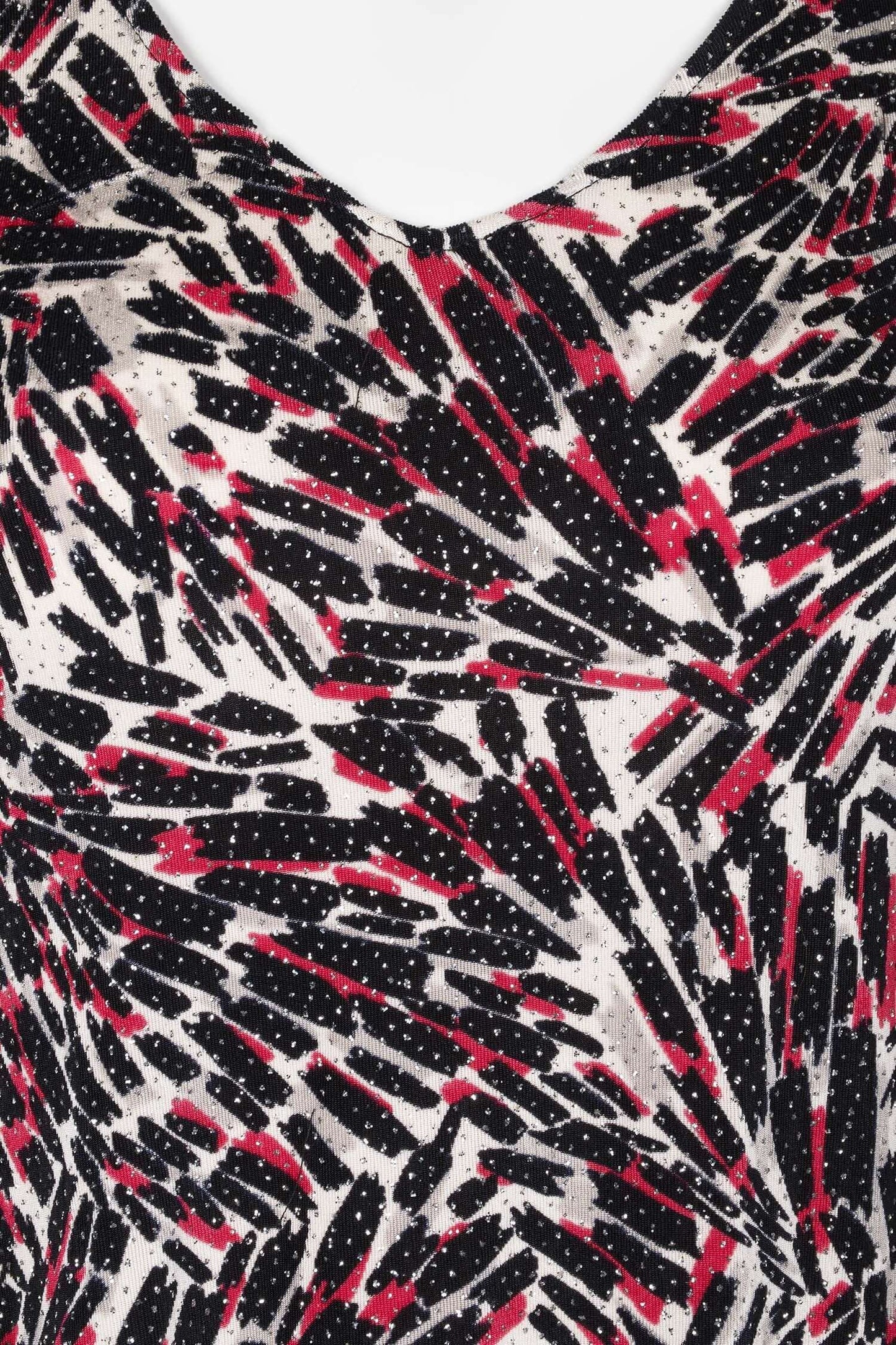 Alex Evenings V-Neck Sleeveless Embellished Jersey Top with Matching Jacket - BLACK MULTI - fabric