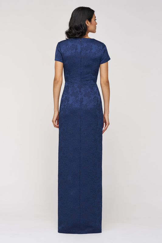 Faux Wrap Jacquard Gown JS Collections 86113570
