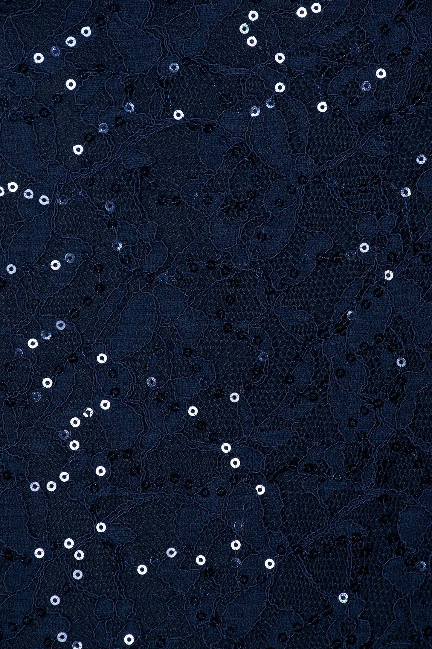 SL Fashion Scoop Neck Sleeveless Empire Waist Sequined Knit Bodice with Matching Bolero - NAVY - Fabric