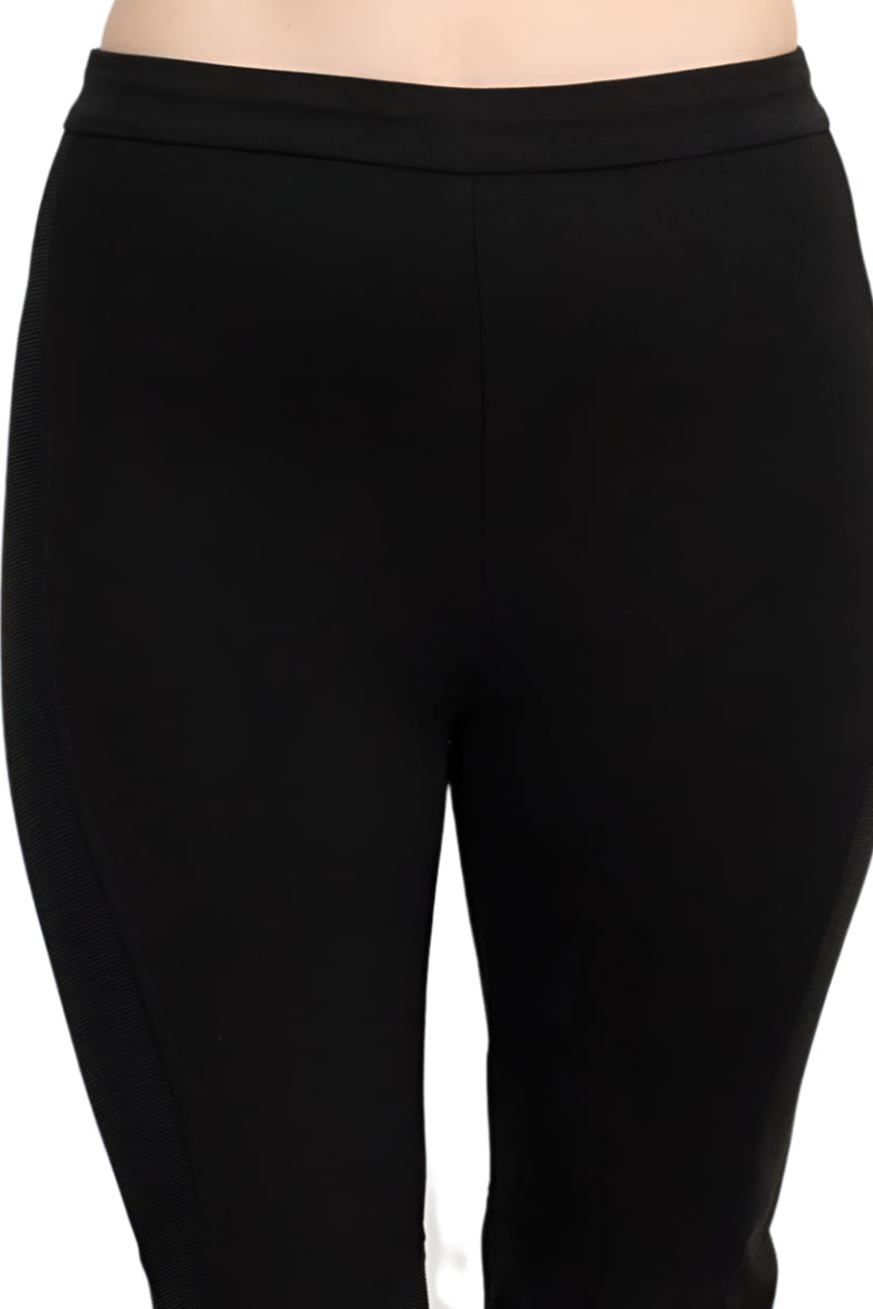 Alberto Makali Mid Waist Pull On Banded Waist Solid Stretch Crepe Pant - BLACK - Fabric