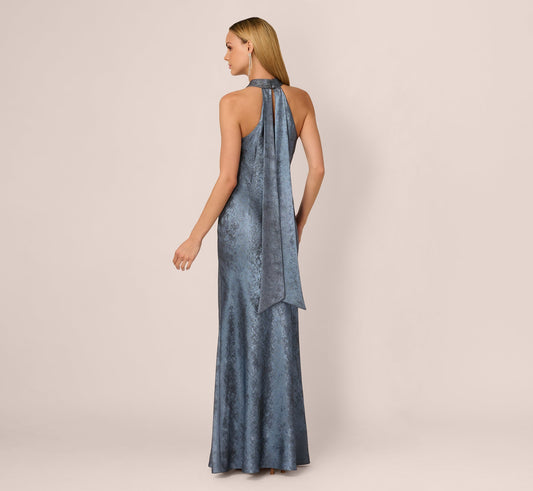Adrianna Papell ADAE211409 Long Formal Halter Dress