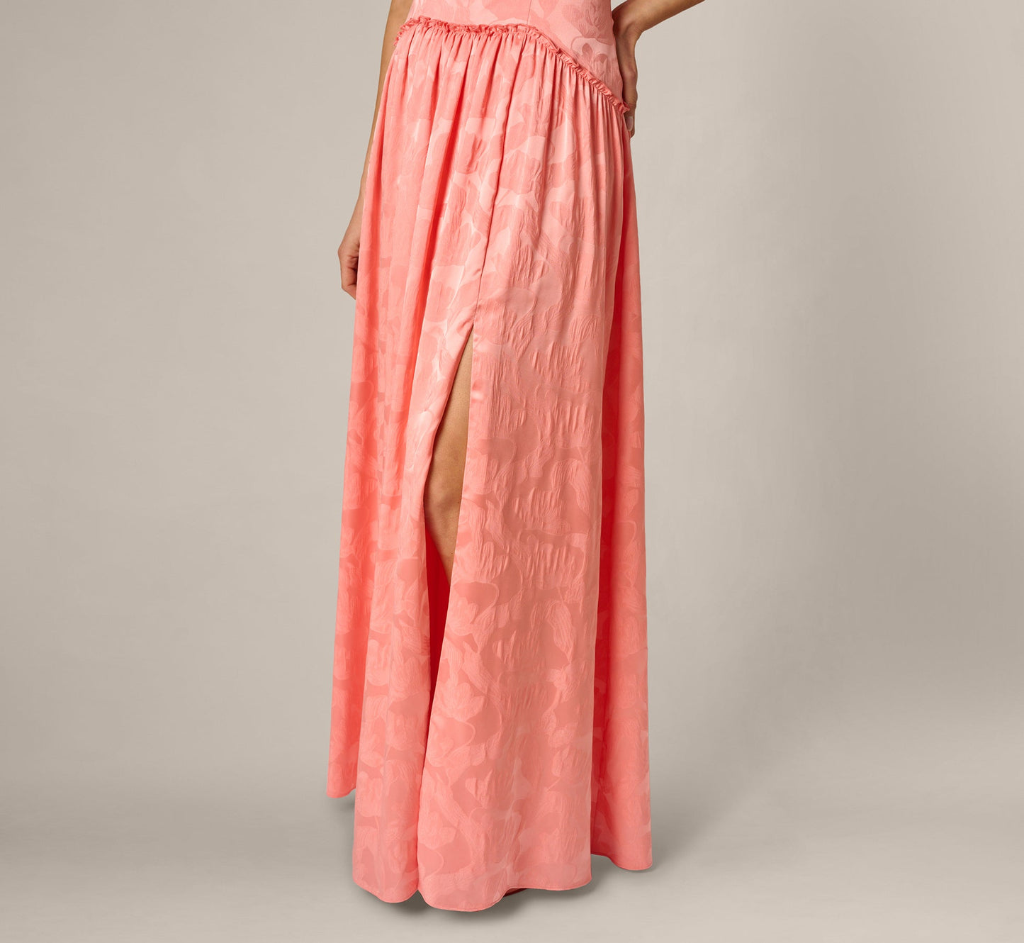 Square Neck Jacquard Gown Adrianna Papell ADAE213091