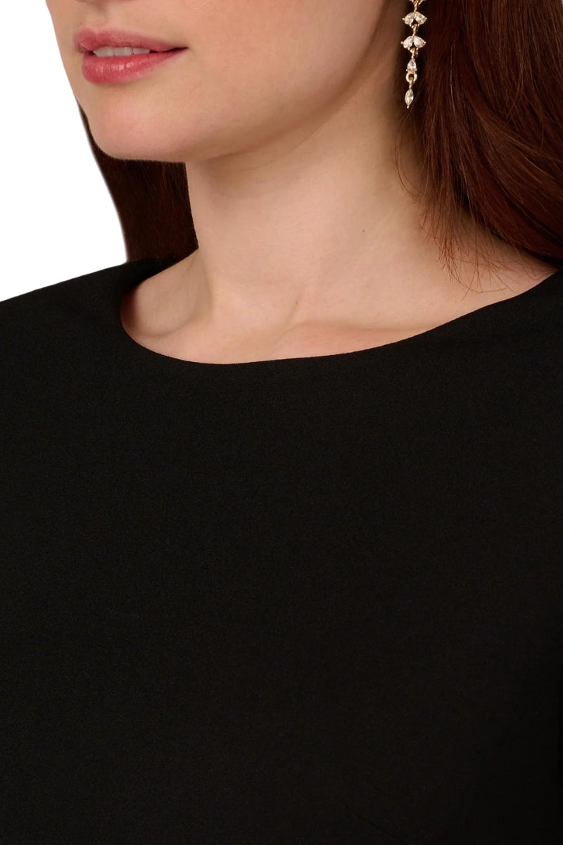 Adrianna Papel Ruffle Cuff Long Sleeve Crepe Cocktail Dress