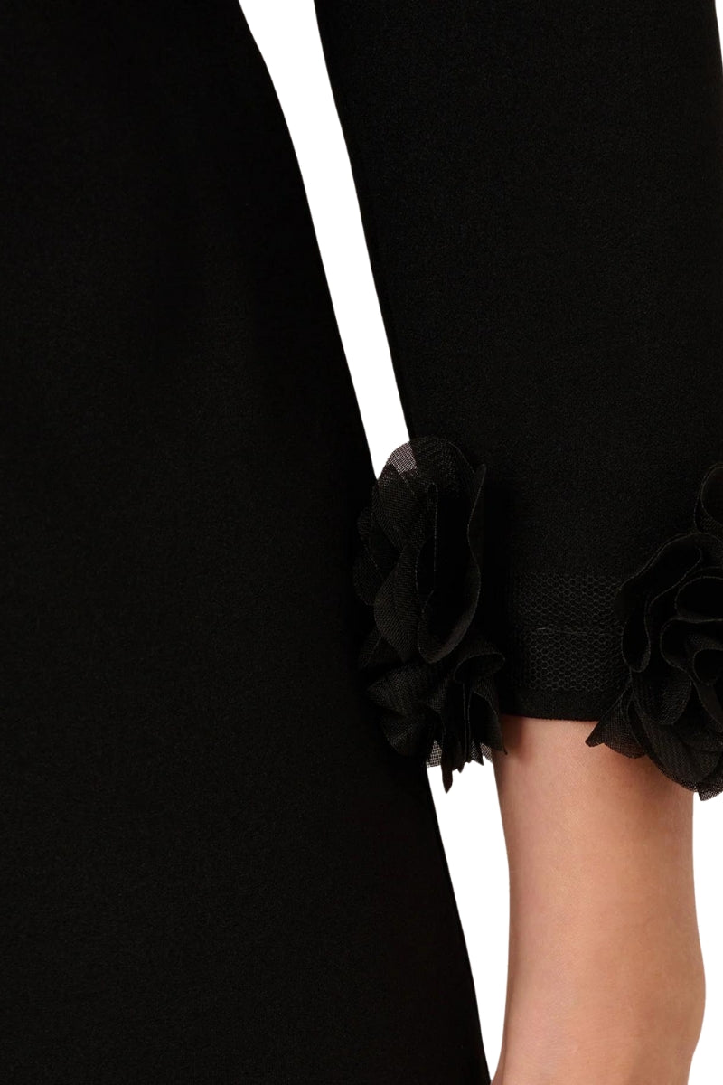 Adrianna Papel Ruffle Cuff Long Sleeve Crepe Cocktail Dress