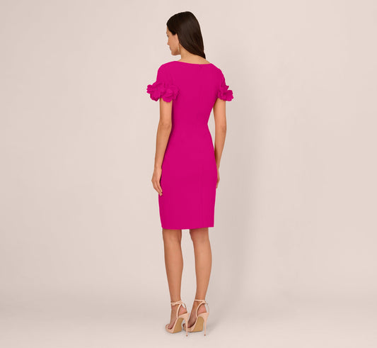 V-Neck Knee-Length Scuba Cocktail Bodycon Adrianna Papell AP1D105268