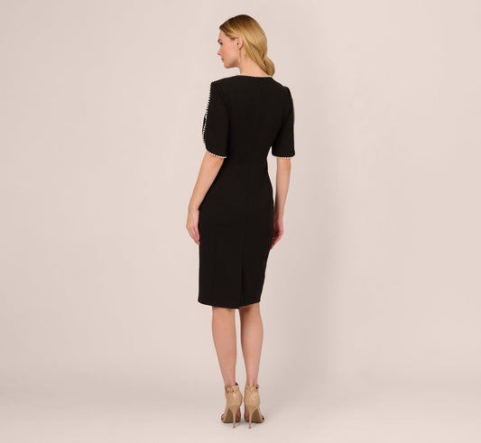 Crew/High-Neck Knee-Length Scuba Occasion Sheath/Column Adrianna Papell AP1D105271
