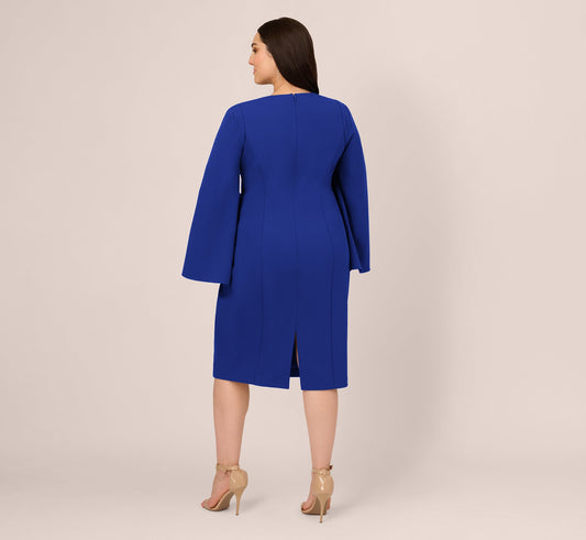 V-Neck Knee-Length Scuba Occasion Sheath/Column Adrianna Papell AP1D105577W