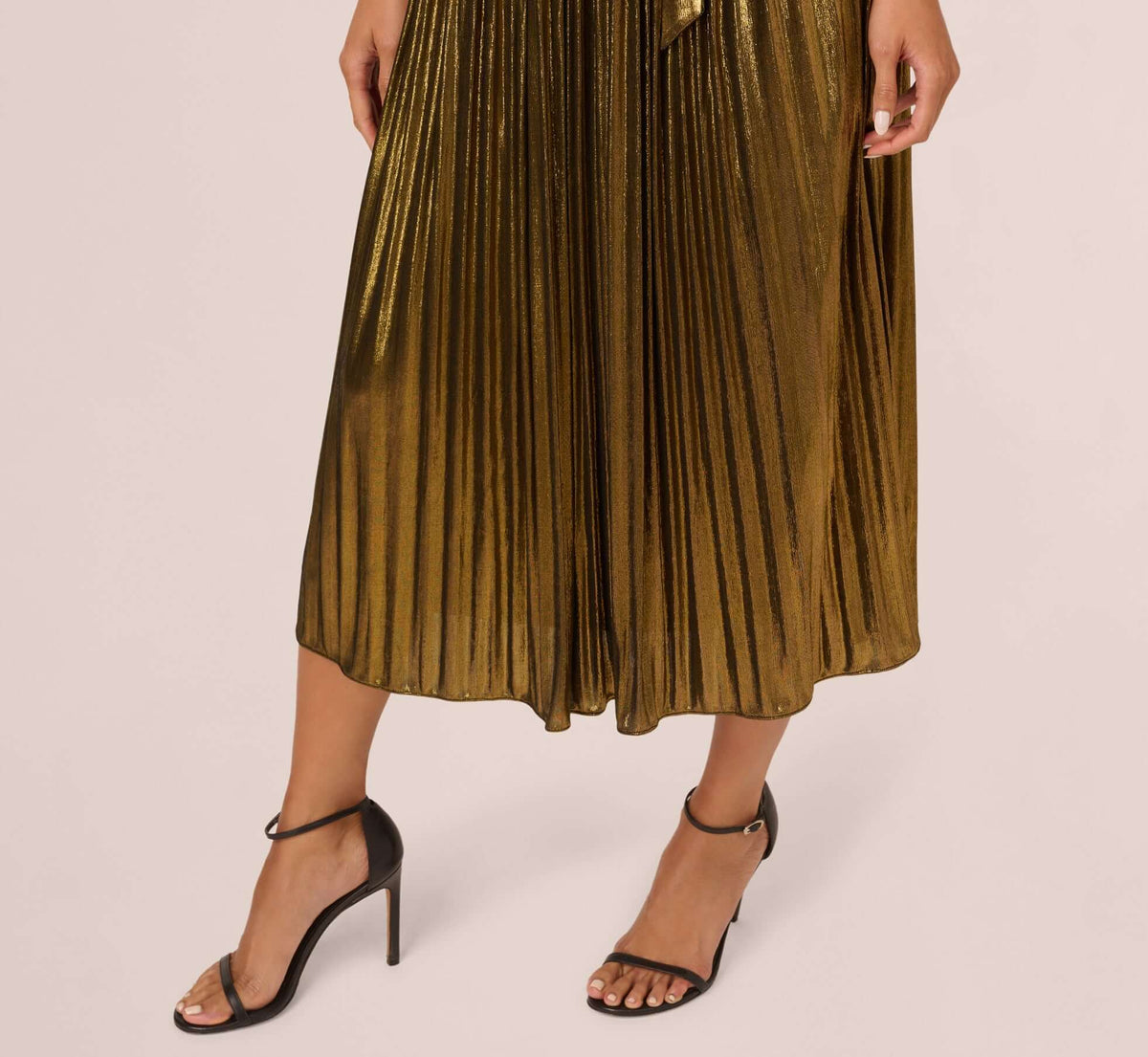 Halter Midi Satin Cocktail A-Line Adrianna Papell AP1D105585
