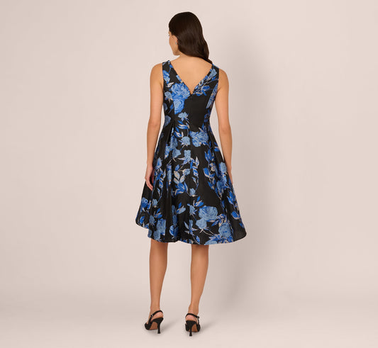 Adrianna Papell AP1D106465 Short Floral Jacquard Cocktail Dress