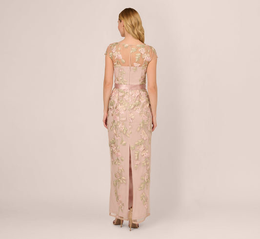 Illusion Floor-Length Chiffon Occasion Sheath/Column Adrianna Papell AP1E201621