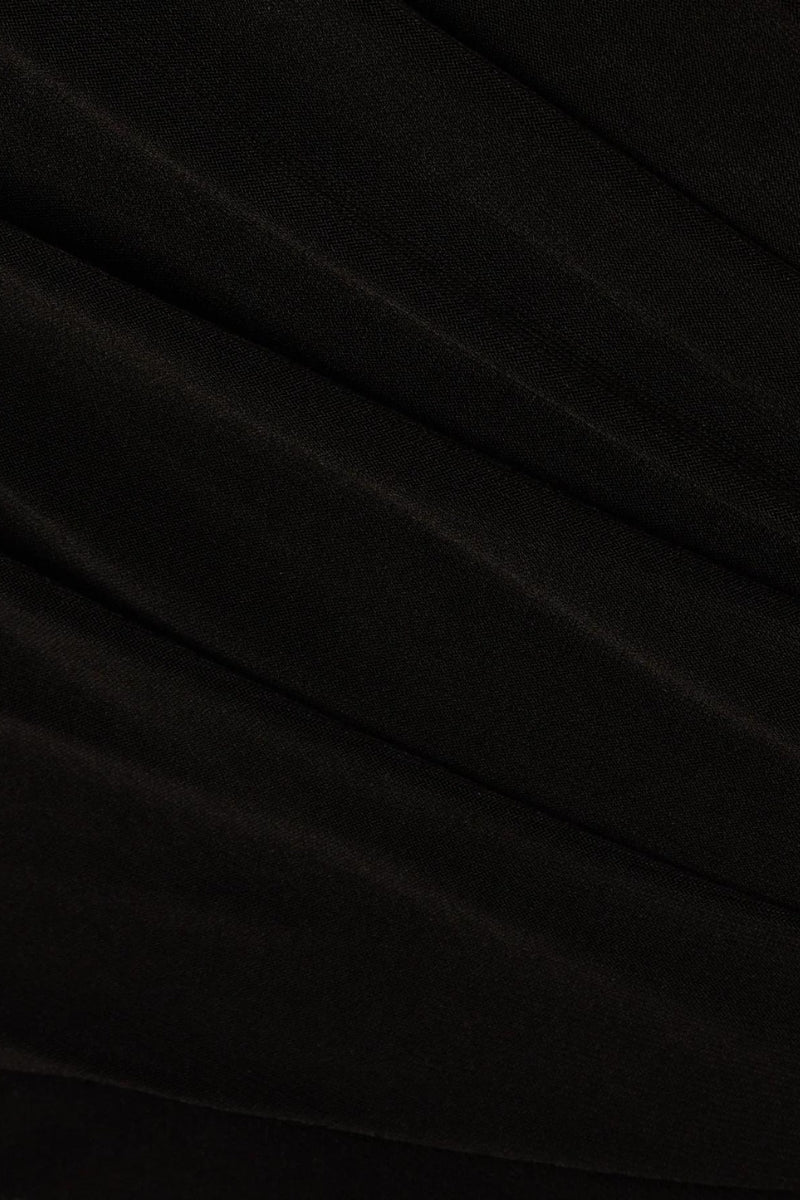 Adrianna Papell Jersey Lace Crew Neck Elbow Sleeve Ruffle Cuff Straight Leg Jumpsuit - Wholesale_BLACK