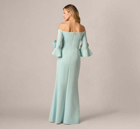 Off-the-Shoulder Floor-Length Scuba Formal Mermaid Adrianna Papell AP1E211975
