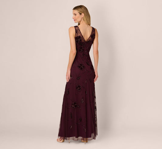 V-Neck Floor-Length Chiffon Occasion A-Line Adrianna Papell AP1E212303
