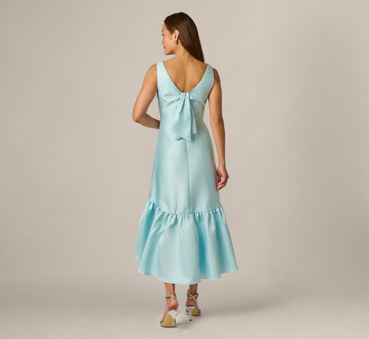 V-Neck High-Low Satin Occasion Fit & Flare Adrianna Papell AP1E213117