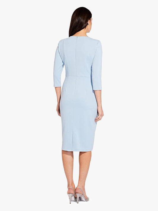 Crew/High-Neck Knee-Length Jersey Occasion Sheath Adrianna Papell AP1D103175