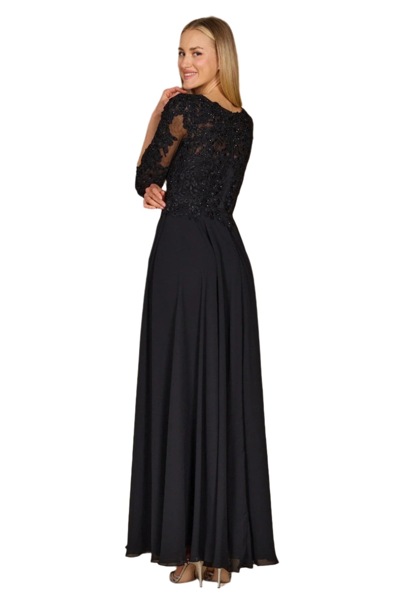 Dylan and Davids Full-Length Formal Gown Mother of the Bride Dress - BLACK - Back