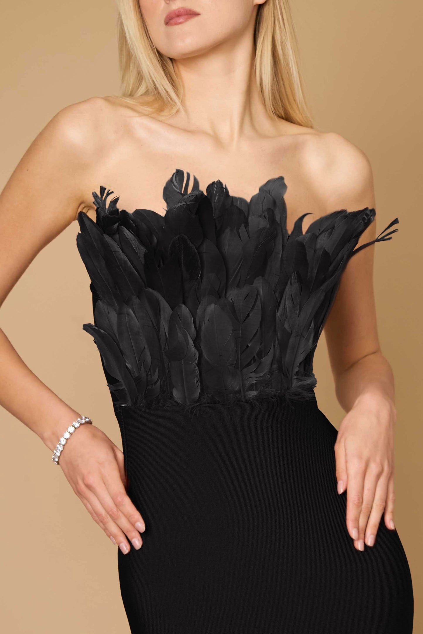 Bodycon Bandage Short Feather Formal