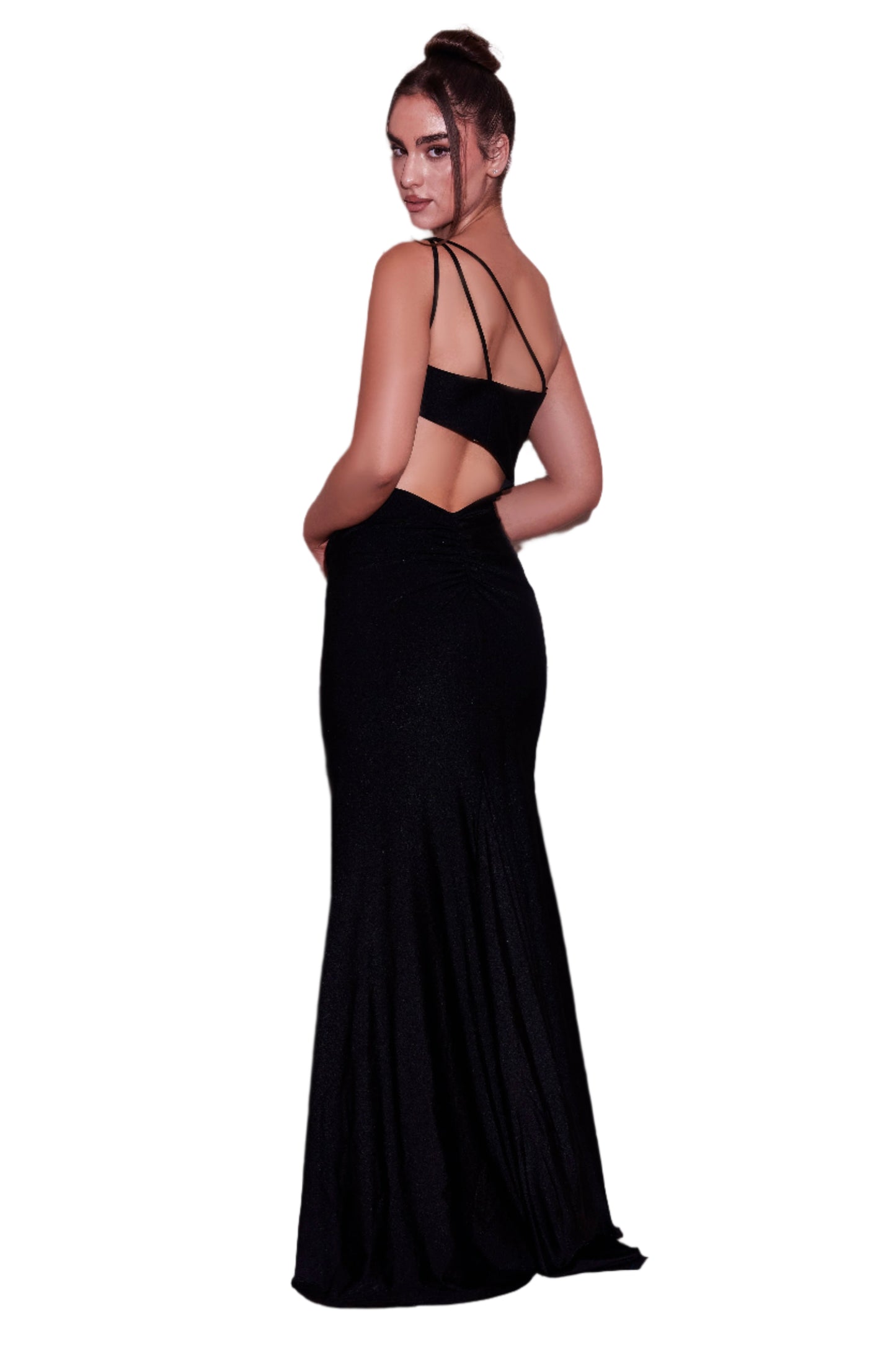 Kos Couture Side Cut Out Sexy Prom Formal Gown Dress - BLACK - Back