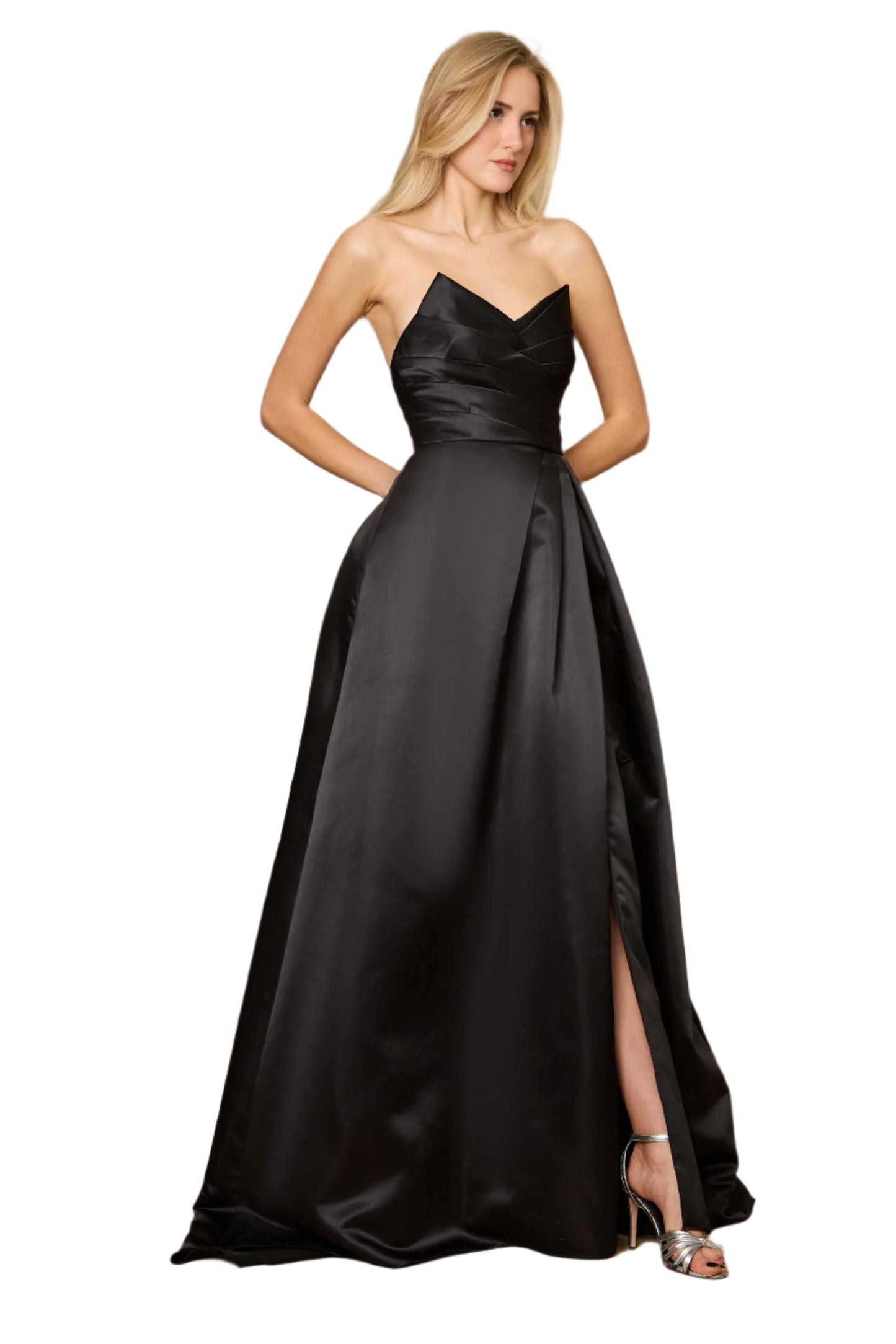Dylan and Davids Full-Length Black Formal Ball Gown Party Dress - BLACK - Front