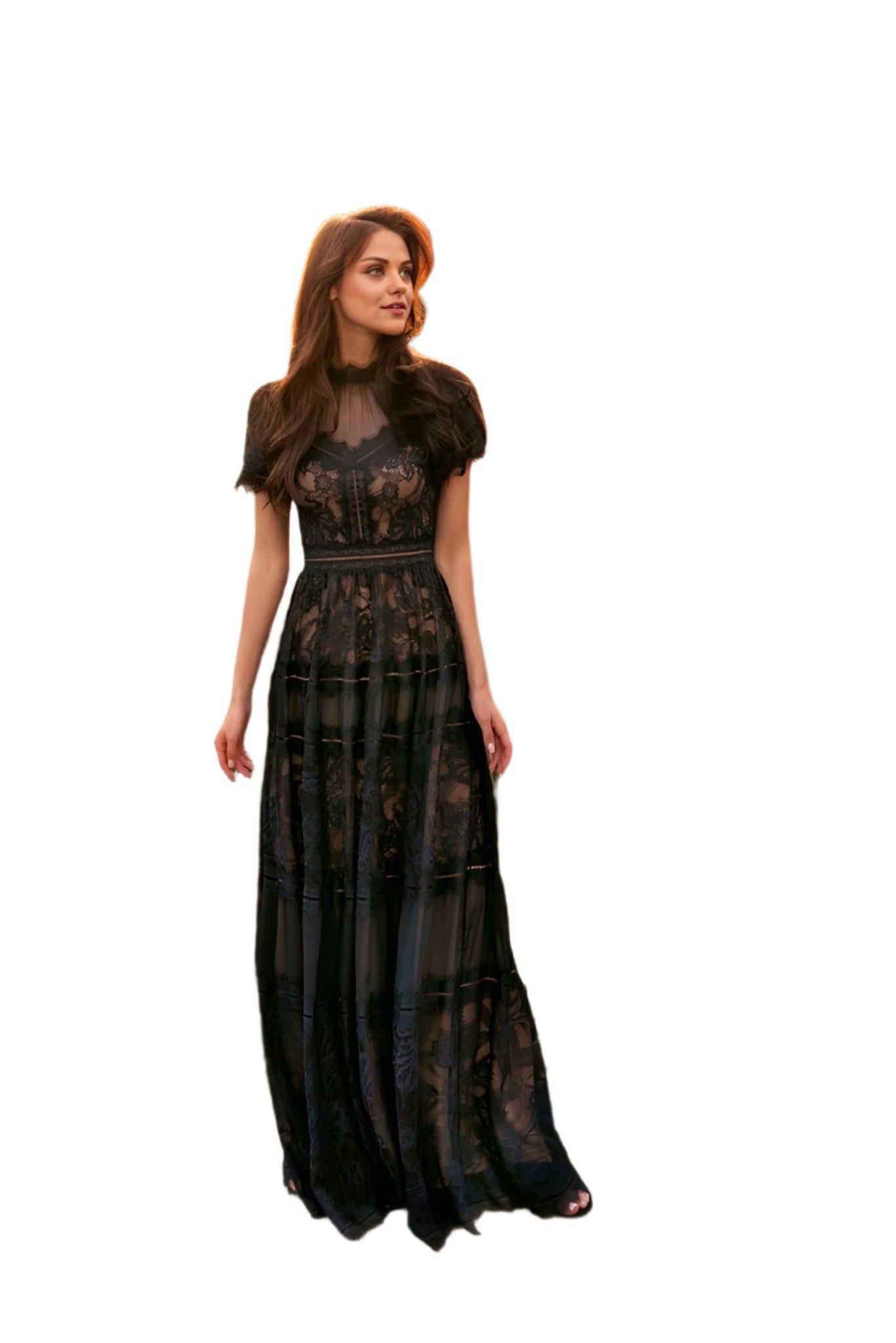 Dylan and Davids Full-Length Lace Formal Gown Black Evening Dress - black - front full view